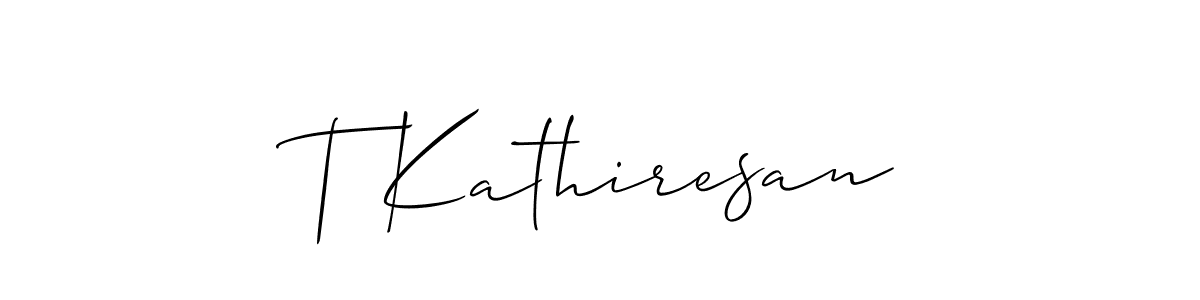 Design your own signature with our free online signature maker. With this signature software, you can create a handwritten (Allison_Script) signature for name T Kathiresan. T Kathiresan signature style 2 images and pictures png