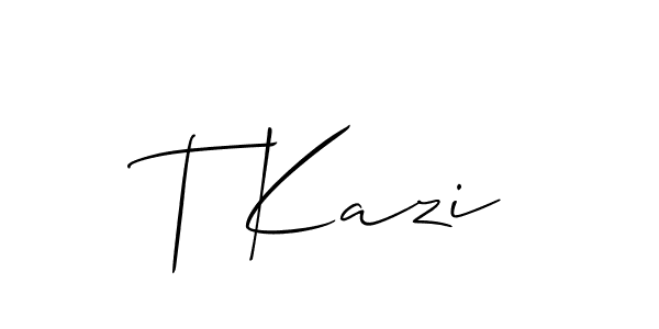You can use this online signature creator to create a handwritten signature for the name T Kazi. This is the best online autograph maker. T Kazi signature style 2 images and pictures png