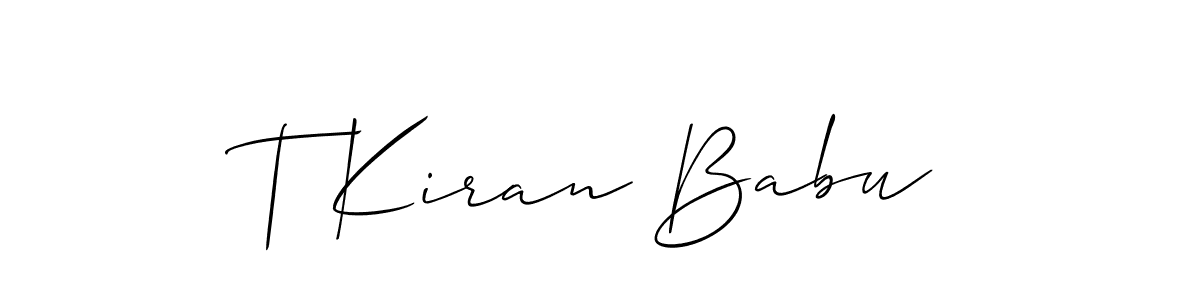 T Kiran Babu stylish signature style. Best Handwritten Sign (Allison_Script) for my name. Handwritten Signature Collection Ideas for my name T Kiran Babu. T Kiran Babu signature style 2 images and pictures png