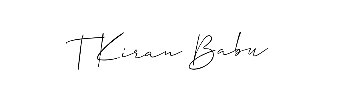 if you are searching for the best signature style for your name T Kiran Babu. so please give up your signature search. here we have designed multiple signature styles  using Allison_Script. T Kiran Babu signature style 2 images and pictures png