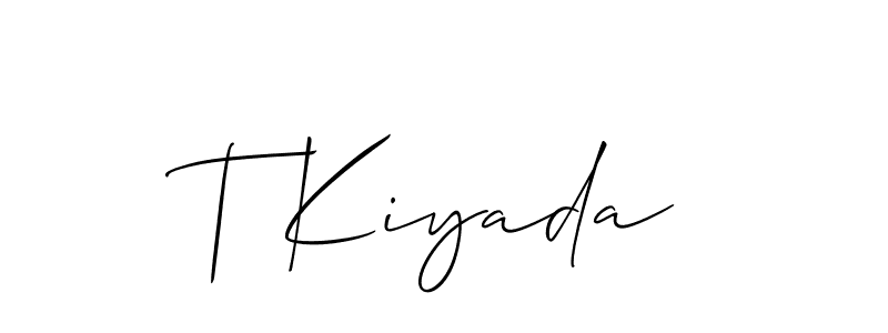 Check out images of Autograph of T Kiyada name. Actor T Kiyada Signature Style. Allison_Script is a professional sign style online. T Kiyada signature style 2 images and pictures png