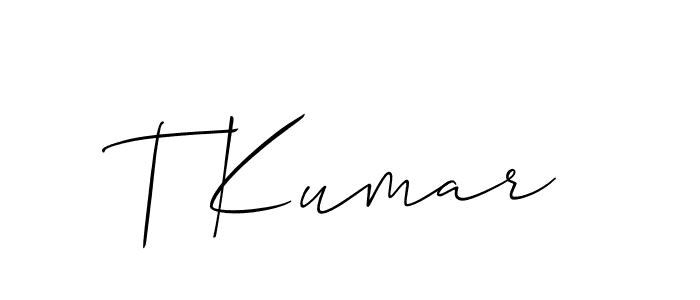 Create a beautiful signature design for name T Kumar. With this signature (Allison_Script) fonts, you can make a handwritten signature for free. T Kumar signature style 2 images and pictures png