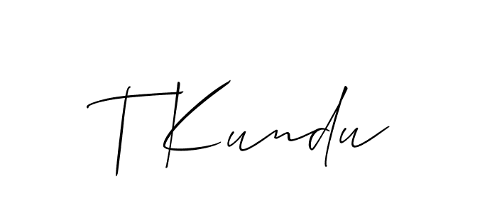 Make a beautiful signature design for name T Kundu. With this signature (Allison_Script) style, you can create a handwritten signature for free. T Kundu signature style 2 images and pictures png