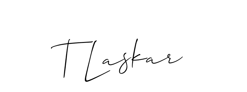 How to make T Laskar signature? Allison_Script is a professional autograph style. Create handwritten signature for T Laskar name. T Laskar signature style 2 images and pictures png