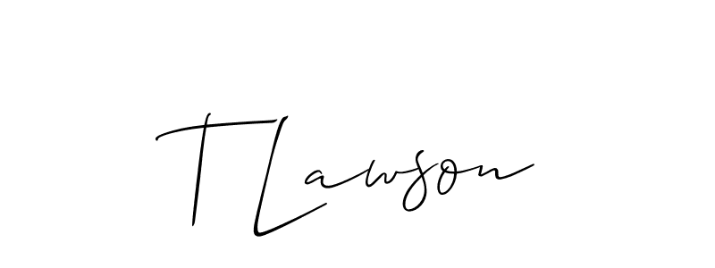 How to make T Lawson name signature. Use Allison_Script style for creating short signs online. This is the latest handwritten sign. T Lawson signature style 2 images and pictures png