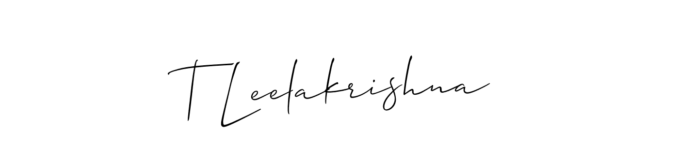 This is the best signature style for the T Leelakrishna name. Also you like these signature font (Allison_Script). Mix name signature. T Leelakrishna signature style 2 images and pictures png