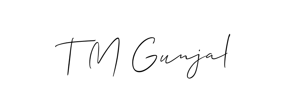 Design your own signature with our free online signature maker. With this signature software, you can create a handwritten (Allison_Script) signature for name T M Gunjal. T M Gunjal signature style 2 images and pictures png
