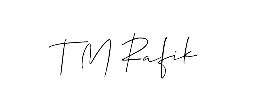 Make a short T M Rafik signature style. Manage your documents anywhere anytime using Allison_Script. Create and add eSignatures, submit forms, share and send files easily. T M Rafik signature style 2 images and pictures png
