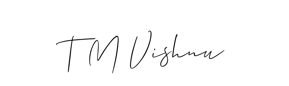 Also we have T M Vishnu name is the best signature style. Create professional handwritten signature collection using Allison_Script autograph style. T M Vishnu signature style 2 images and pictures png