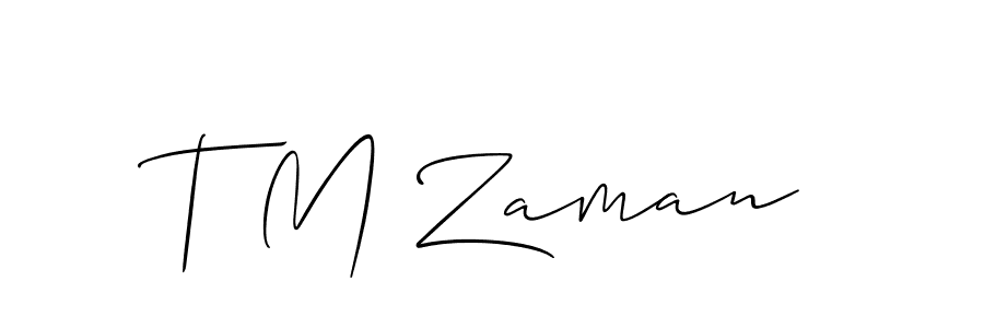 How to make T M Zaman signature? Allison_Script is a professional autograph style. Create handwritten signature for T M Zaman name. T M Zaman signature style 2 images and pictures png