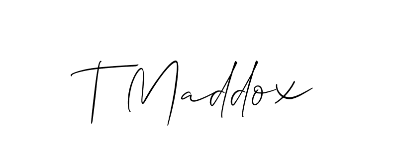 Also You can easily find your signature by using the search form. We will create T Maddox name handwritten signature images for you free of cost using Allison_Script sign style. T Maddox signature style 2 images and pictures png