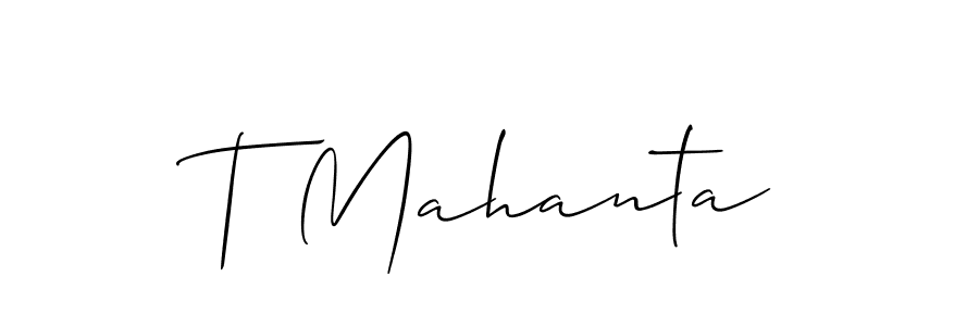 Similarly Allison_Script is the best handwritten signature design. Signature creator online .You can use it as an online autograph creator for name T Mahanta. T Mahanta signature style 2 images and pictures png