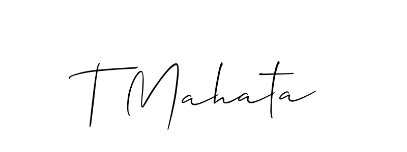 Allison_Script is a professional signature style that is perfect for those who want to add a touch of class to their signature. It is also a great choice for those who want to make their signature more unique. Get T Mahata name to fancy signature for free. T Mahata signature style 2 images and pictures png