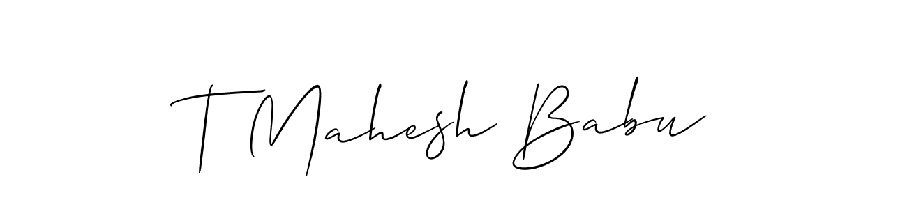 Design your own signature with our free online signature maker. With this signature software, you can create a handwritten (Allison_Script) signature for name T Mahesh Babu. T Mahesh Babu signature style 2 images and pictures png