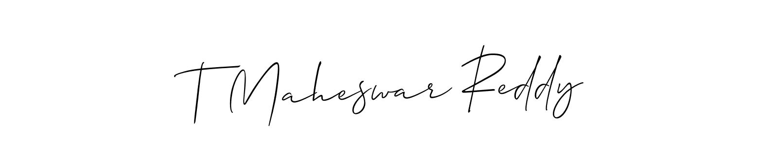 Use a signature maker to create a handwritten signature online. With this signature software, you can design (Allison_Script) your own signature for name T Maheswar Reddy. T Maheswar Reddy signature style 2 images and pictures png