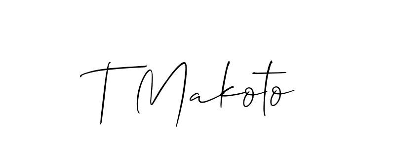 Create a beautiful signature design for name T Makoto. With this signature (Allison_Script) fonts, you can make a handwritten signature for free. T Makoto signature style 2 images and pictures png