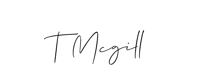 if you are searching for the best signature style for your name T Mcgill. so please give up your signature search. here we have designed multiple signature styles  using Allison_Script. T Mcgill signature style 2 images and pictures png