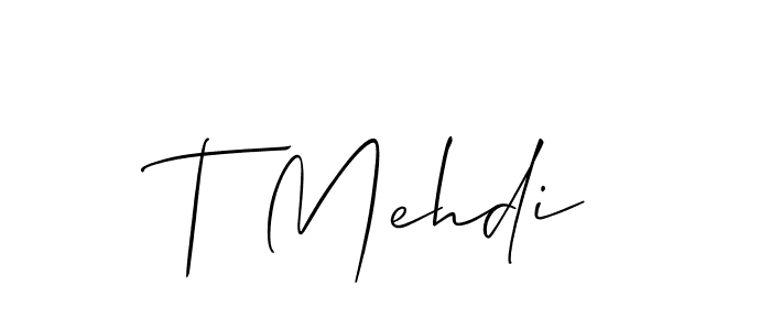 This is the best signature style for the T Mehdi name. Also you like these signature font (Allison_Script). Mix name signature. T Mehdi signature style 2 images and pictures png