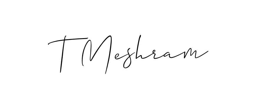 T Meshram stylish signature style. Best Handwritten Sign (Allison_Script) for my name. Handwritten Signature Collection Ideas for my name T Meshram. T Meshram signature style 2 images and pictures png