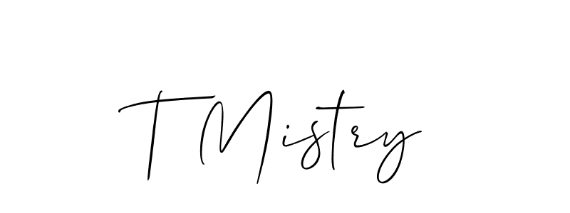 How to make T Mistry name signature. Use Allison_Script style for creating short signs online. This is the latest handwritten sign. T Mistry signature style 2 images and pictures png