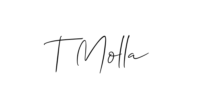 Similarly Allison_Script is the best handwritten signature design. Signature creator online .You can use it as an online autograph creator for name T Molla. T Molla signature style 2 images and pictures png
