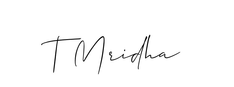 Check out images of Autograph of T Mridha name. Actor T Mridha Signature Style. Allison_Script is a professional sign style online. T Mridha signature style 2 images and pictures png