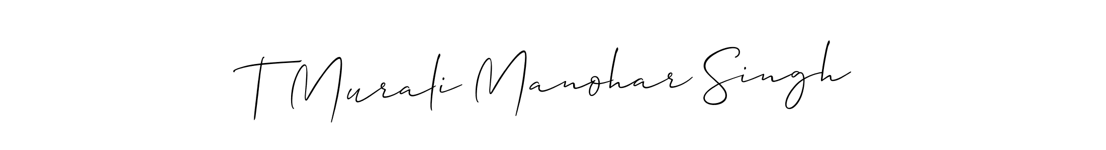 Use a signature maker to create a handwritten signature online. With this signature software, you can design (Allison_Script) your own signature for name T Murali Manohar Singh. T Murali Manohar Singh signature style 2 images and pictures png