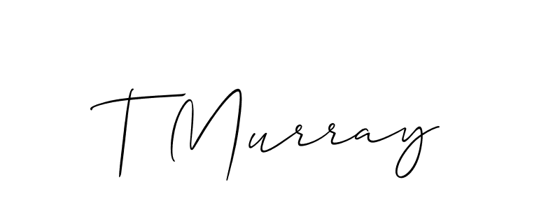 How to make T Murray name signature. Use Allison_Script style for creating short signs online. This is the latest handwritten sign. T Murray signature style 2 images and pictures png