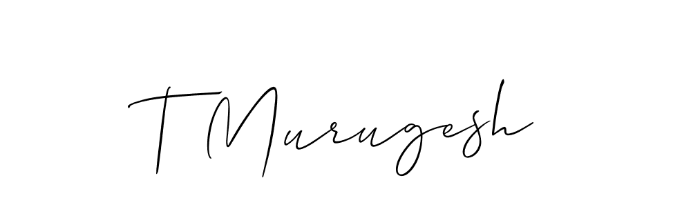 Design your own signature with our free online signature maker. With this signature software, you can create a handwritten (Allison_Script) signature for name T Murugesh. T Murugesh signature style 2 images and pictures png