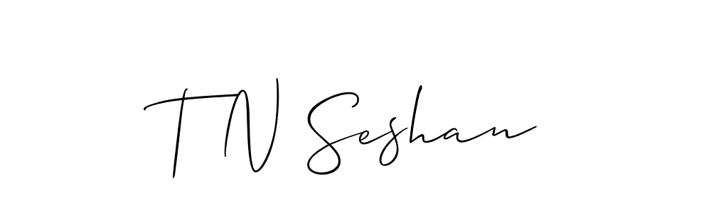 It looks lik you need a new signature style for name T N Seshan. Design unique handwritten (Allison_Script) signature with our free signature maker in just a few clicks. T N Seshan signature style 2 images and pictures png