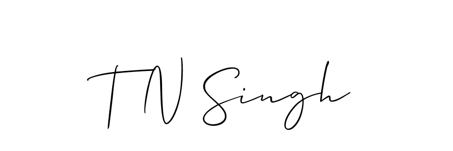 if you are searching for the best signature style for your name T N Singh. so please give up your signature search. here we have designed multiple signature styles  using Allison_Script. T N Singh signature style 2 images and pictures png