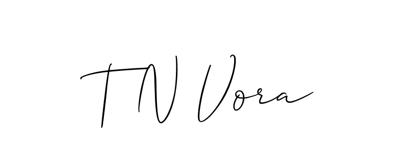 Create a beautiful signature design for name T N Vora. With this signature (Allison_Script) fonts, you can make a handwritten signature for free. T N Vora signature style 2 images and pictures png