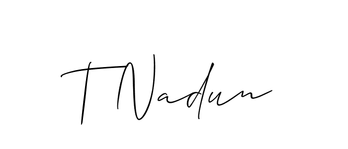 T Nadun stylish signature style. Best Handwritten Sign (Allison_Script) for my name. Handwritten Signature Collection Ideas for my name T Nadun. T Nadun signature style 2 images and pictures png