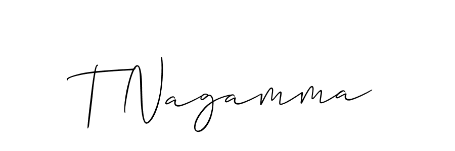 Design your own signature with our free online signature maker. With this signature software, you can create a handwritten (Allison_Script) signature for name T Nagamma. T Nagamma signature style 2 images and pictures png