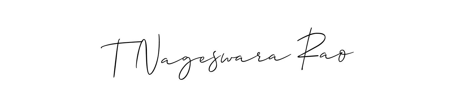 How to make T Nageswara Rao name signature. Use Allison_Script style for creating short signs online. This is the latest handwritten sign. T Nageswara Rao signature style 2 images and pictures png