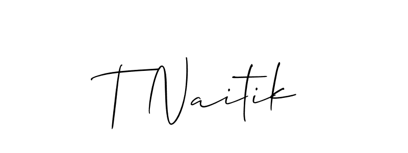 Make a beautiful signature design for name T Naitik. With this signature (Allison_Script) style, you can create a handwritten signature for free. T Naitik signature style 2 images and pictures png