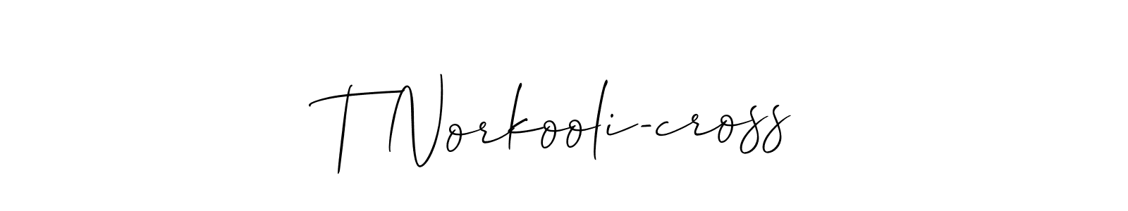 Once you've used our free online signature maker to create your best signature Allison_Script style, it's time to enjoy all of the benefits that T Norkooli-cross name signing documents. T Norkooli-cross signature style 2 images and pictures png