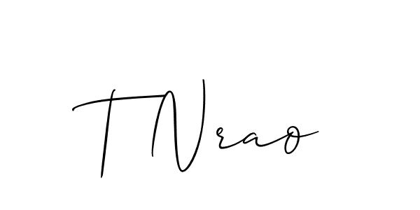 How to make T Nrao name signature. Use Allison_Script style for creating short signs online. This is the latest handwritten sign. T Nrao signature style 2 images and pictures png