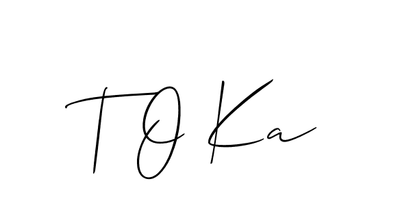 Also You can easily find your signature by using the search form. We will create T O Ka name handwritten signature images for you free of cost using Allison_Script sign style. T O Ka signature style 2 images and pictures png