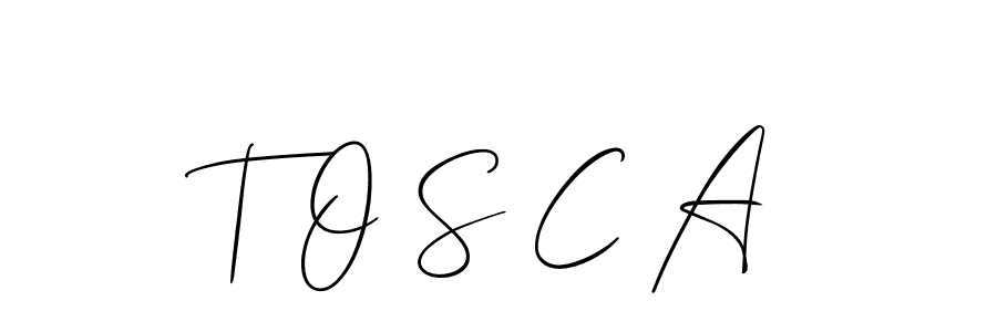 How to make T O S C A name signature. Use Allison_Script style for creating short signs online. This is the latest handwritten sign. T O S C A signature style 2 images and pictures png