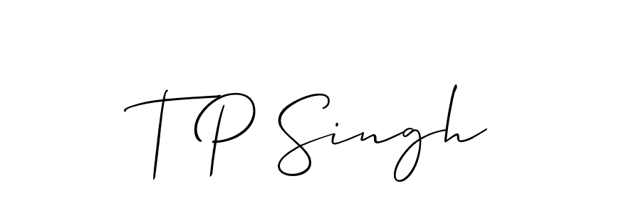 Design your own signature with our free online signature maker. With this signature software, you can create a handwritten (Allison_Script) signature for name T P Singh. T P Singh signature style 2 images and pictures png