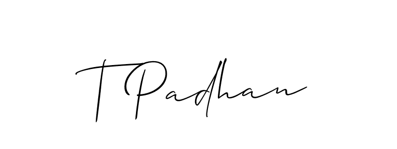 Also we have T Padhan name is the best signature style. Create professional handwritten signature collection using Allison_Script autograph style. T Padhan signature style 2 images and pictures png