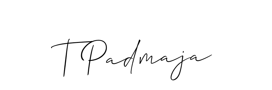 if you are searching for the best signature style for your name T Padmaja. so please give up your signature search. here we have designed multiple signature styles  using Allison_Script. T Padmaja signature style 2 images and pictures png