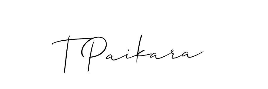 How to Draw T Paikara signature style? Allison_Script is a latest design signature styles for name T Paikara. T Paikara signature style 2 images and pictures png