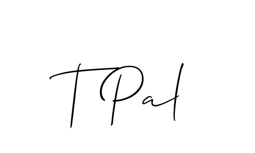 How to make T Pal signature? Allison_Script is a professional autograph style. Create handwritten signature for T Pal name. T Pal signature style 2 images and pictures png