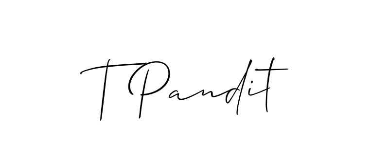 Create a beautiful signature design for name T Pandit. With this signature (Allison_Script) fonts, you can make a handwritten signature for free. T Pandit signature style 2 images and pictures png