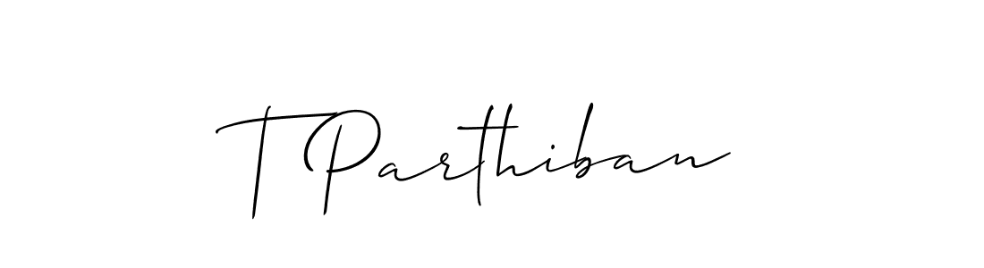 Create a beautiful signature design for name T Parthiban. With this signature (Allison_Script) fonts, you can make a handwritten signature for free. T Parthiban signature style 2 images and pictures png