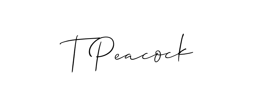 Make a beautiful signature design for name T Peacock. With this signature (Allison_Script) style, you can create a handwritten signature for free. T Peacock signature style 2 images and pictures png