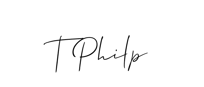 T Philp stylish signature style. Best Handwritten Sign (Allison_Script) for my name. Handwritten Signature Collection Ideas for my name T Philp. T Philp signature style 2 images and pictures png