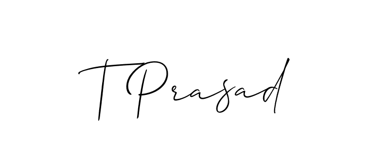 How to make T Prasad name signature. Use Allison_Script style for creating short signs online. This is the latest handwritten sign. T Prasad signature style 2 images and pictures png